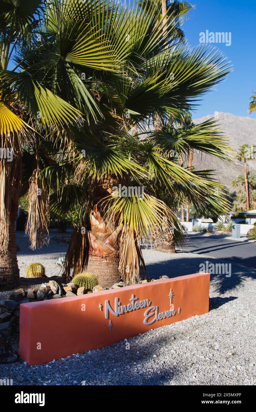 Palm Springs, Modernismus-Schild. (Nur Für Redaktionelle Zwecke) Stockfoto