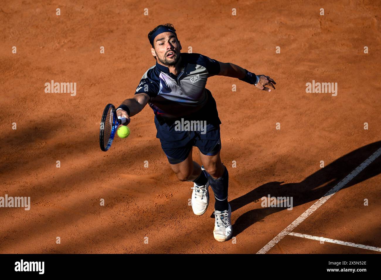 Rom, Italien. Mai 2024. Fabio Fognini während des Spiels gegen Taylor Fritz beim Internazionali BNL d’Italia 2024 Tennis Turnier im Foro Italico in Rom, Italien am 10. Mai 2024. Quelle: Insidefoto di andrea staccioli/Alamy Live News Stockfoto