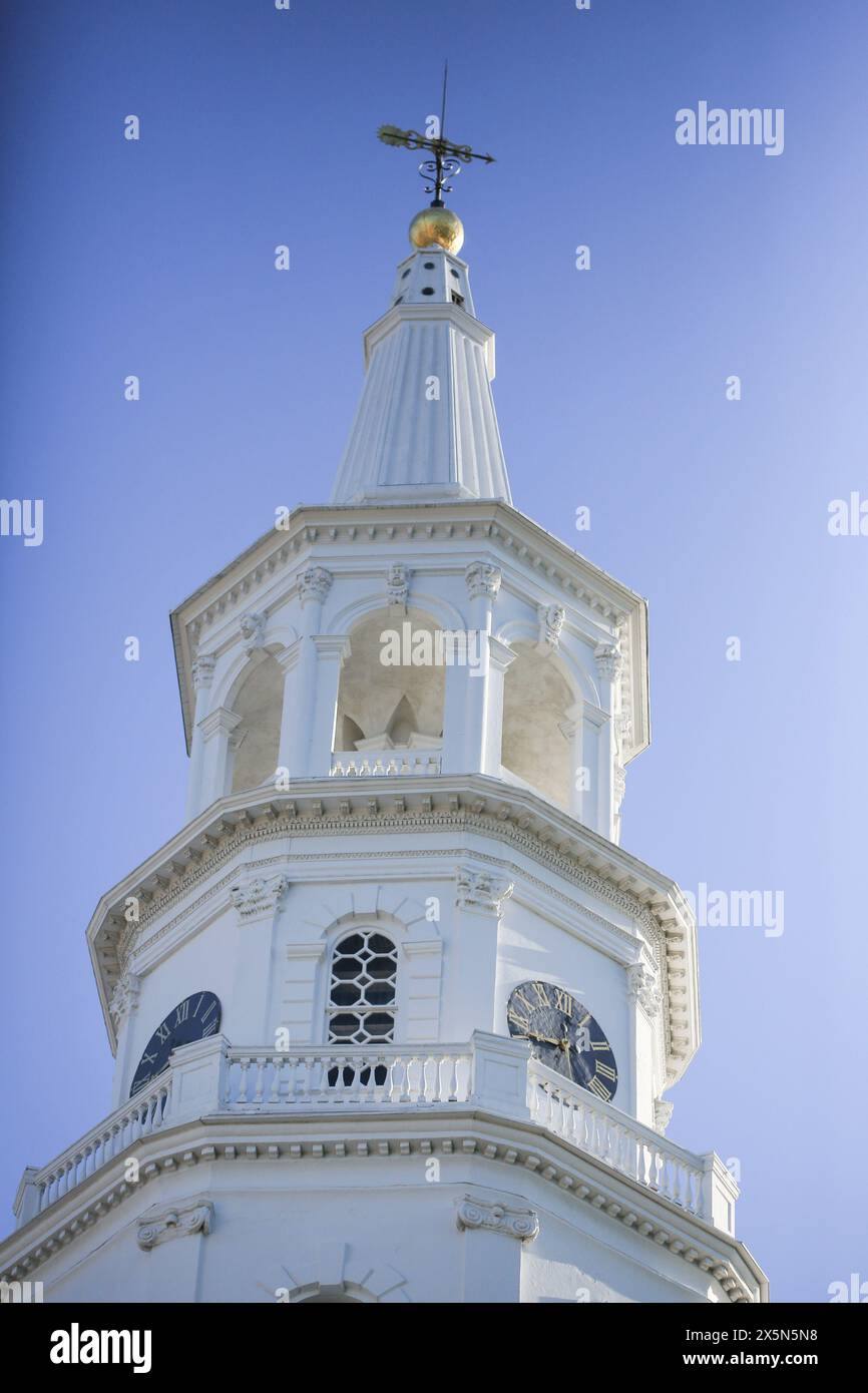 Charleston, South Carolina, USA. St. Johns Lutherische Kirche, Kirchturm, Schlepptau, Kuppel Stockfoto