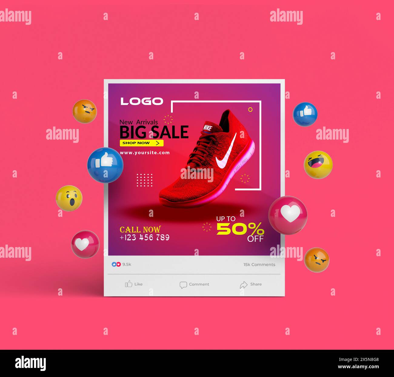 Postdesign in sozialen Medien Stock Vektor