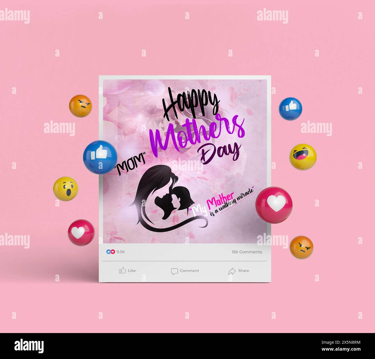 Happy Mother's Day Social Media Post Design. Stock Vektor