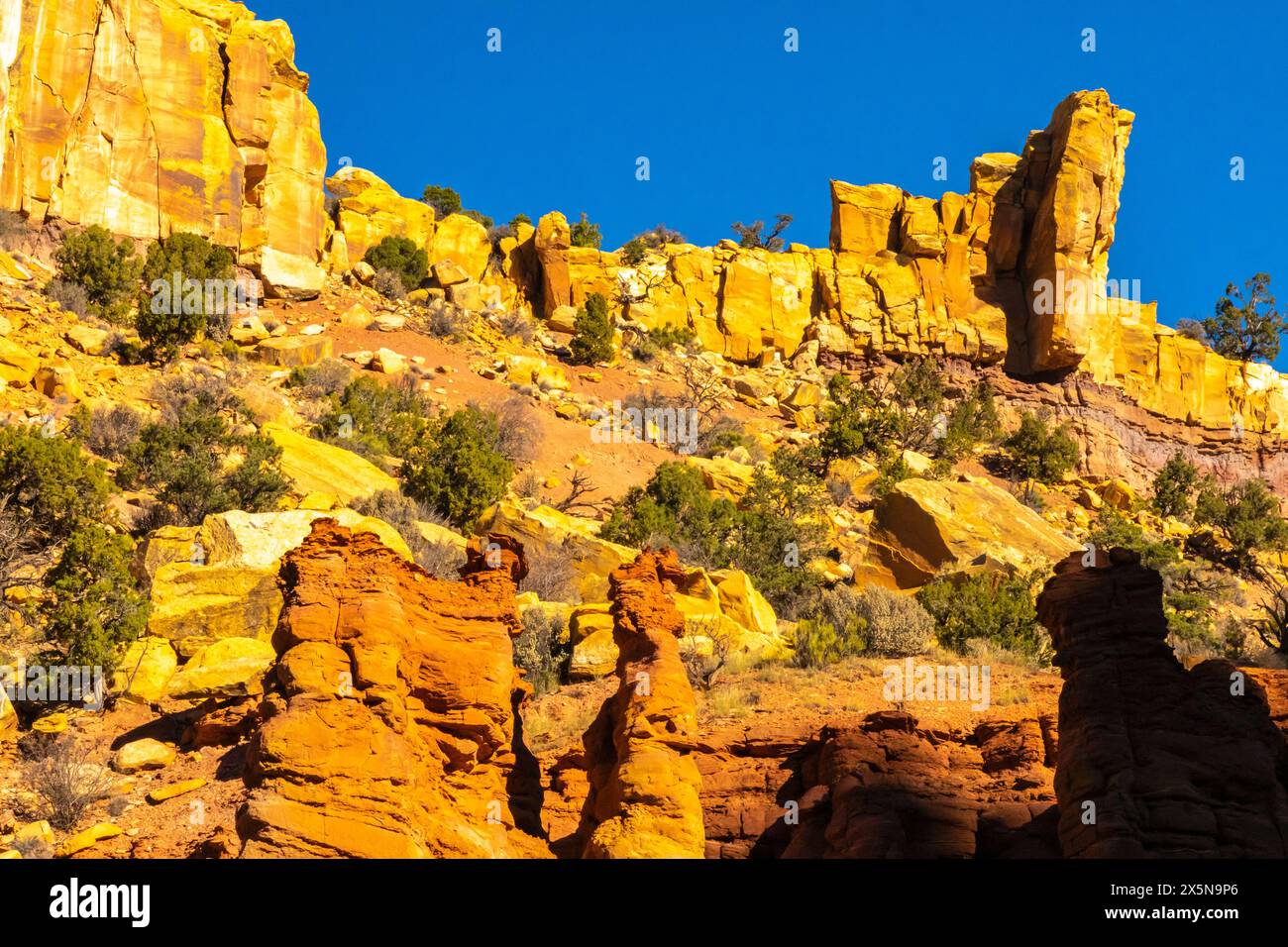 USA, Utah, Grand Staircase Escalante National Monument. Long Canyon Felsformationen. Stockfoto