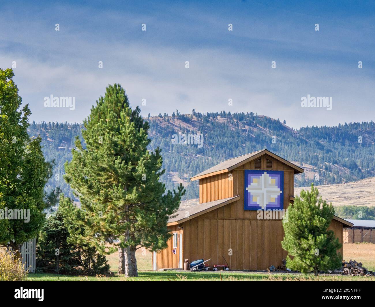 USA, Washington State, Kittitas County. Scheune auf dem Barn Quilt Trail im Kittitas County. (Nur Für Redaktionelle Zwecke) Stockfoto