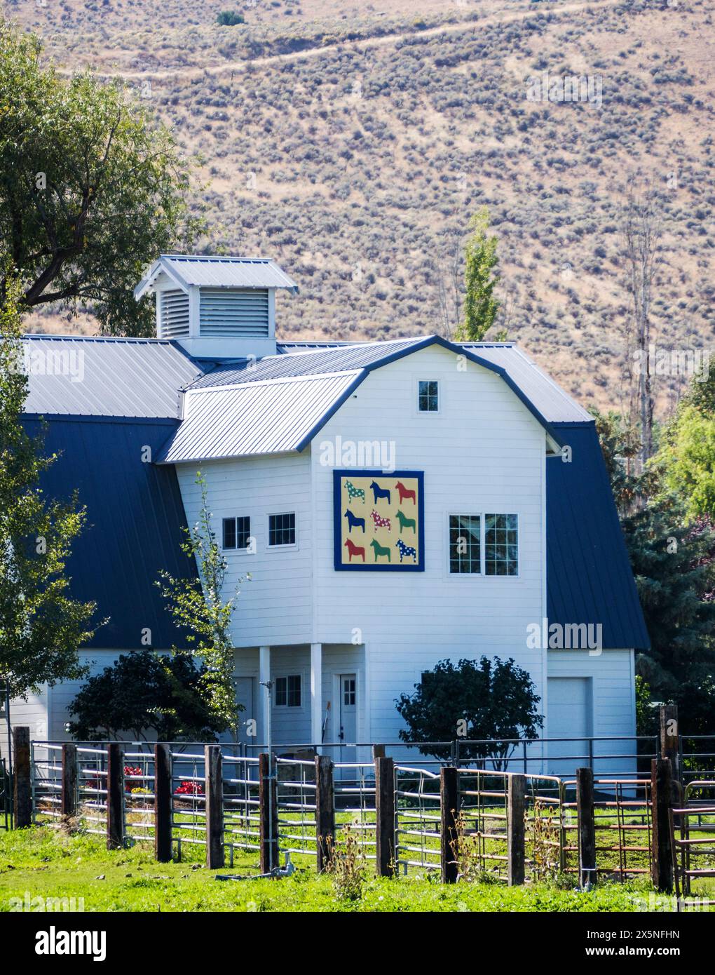 USA, Washington State, Kittitas County. Scheune auf dem Barn Quilt Trail im Kittitas County. (Nur Für Redaktionelle Zwecke) Stockfoto