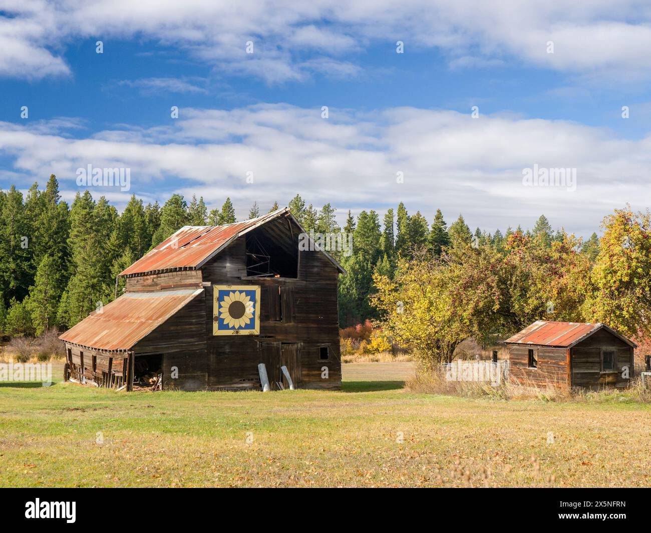 USA, Washington State, Kittitas County. Scheune auf dem Barn Quilt Trail im Kittitas County. (Nur Für Redaktionelle Zwecke) Stockfoto