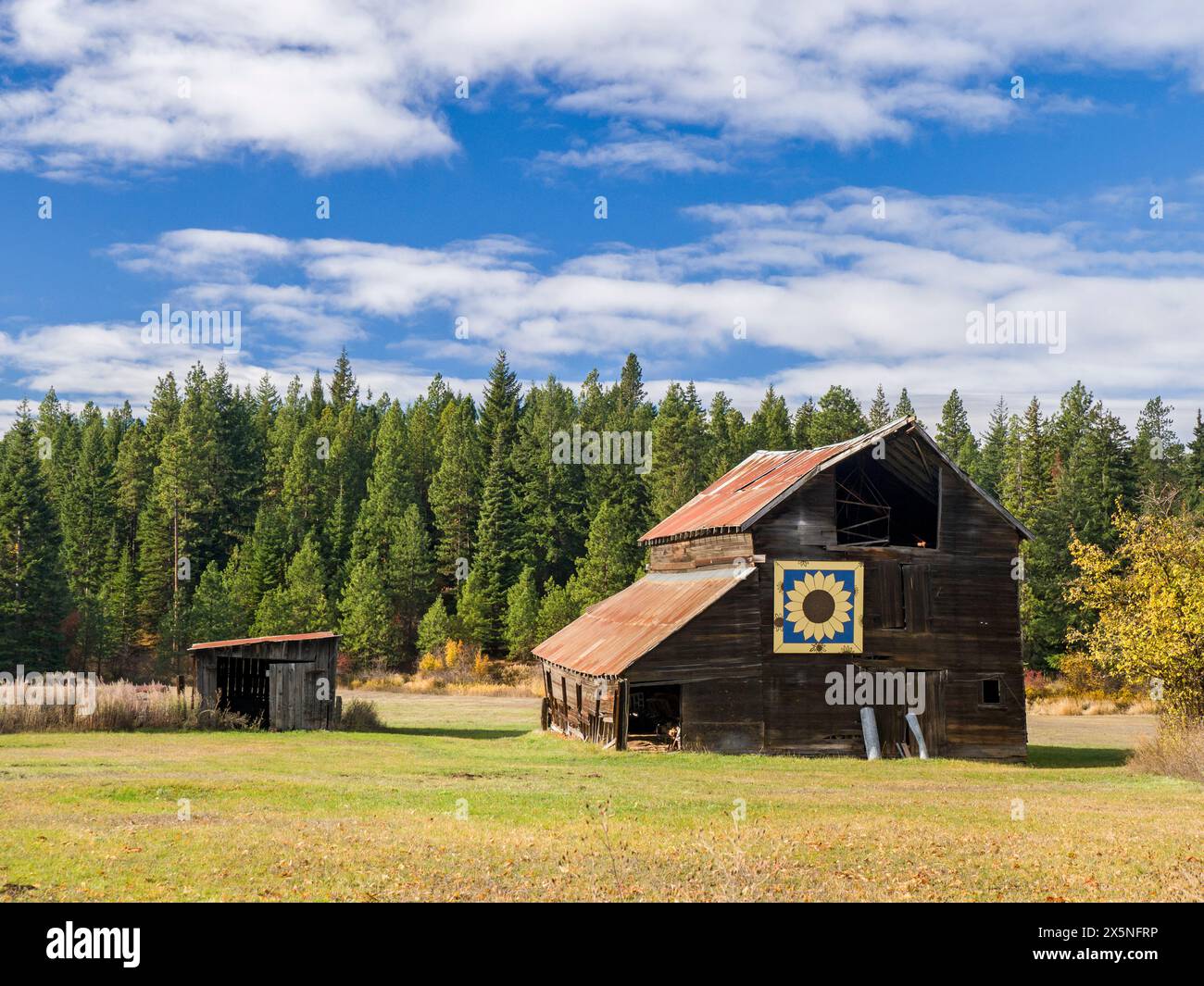 USA, Washington State, Kittitas County. Scheune auf dem Barn Quilt Trail im Kittitas County. (Nur Für Redaktionelle Zwecke) Stockfoto