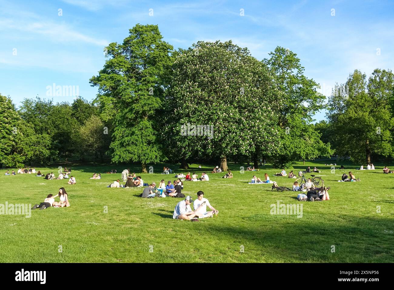 London, Großbritannien. Mai 2024. Wetter in Großbritannien: Menschen genießen einen sonnigen Tag im Greenwich Park. Quelle: Marcin Rogozinski/Alamy Live News Stockfoto