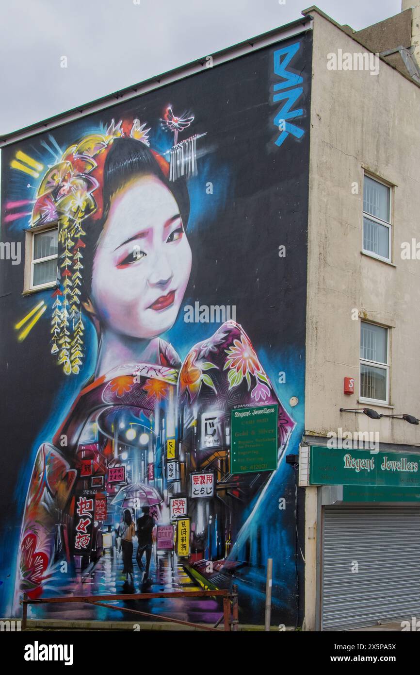 Wandgemälde in Weston-super-Mare Stockfoto