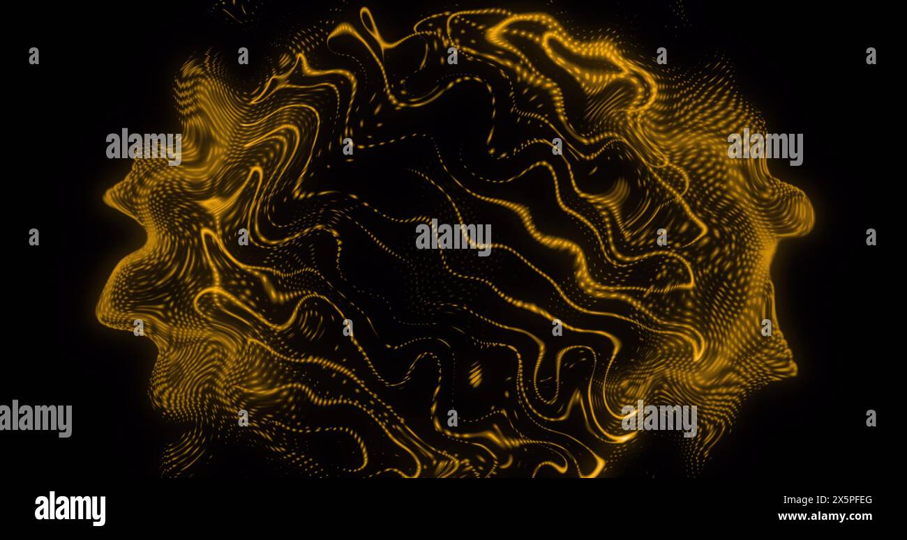 Bild von süßem Text über dynamischem abstraktem Muster auf schwarzem Hintergrund Stockfoto