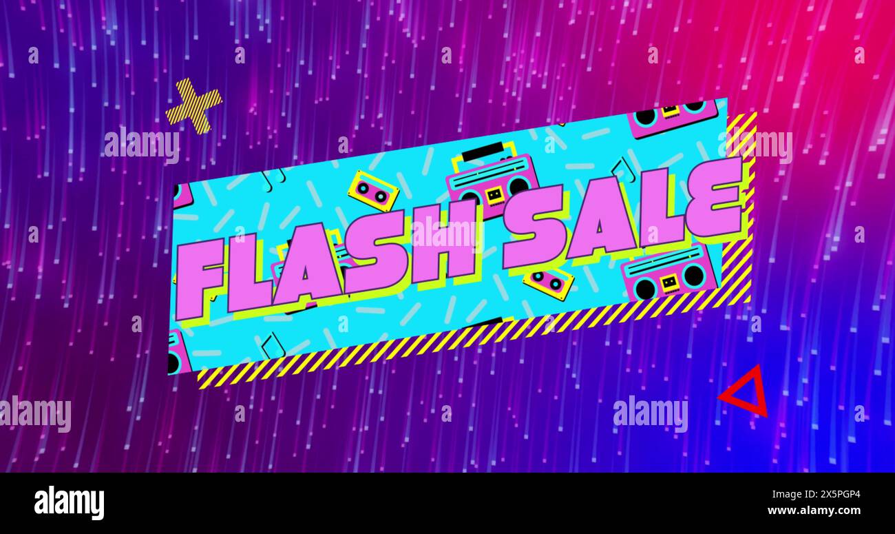 Bild von Flash-Verkaufstext über Lichtwegen Stockfoto