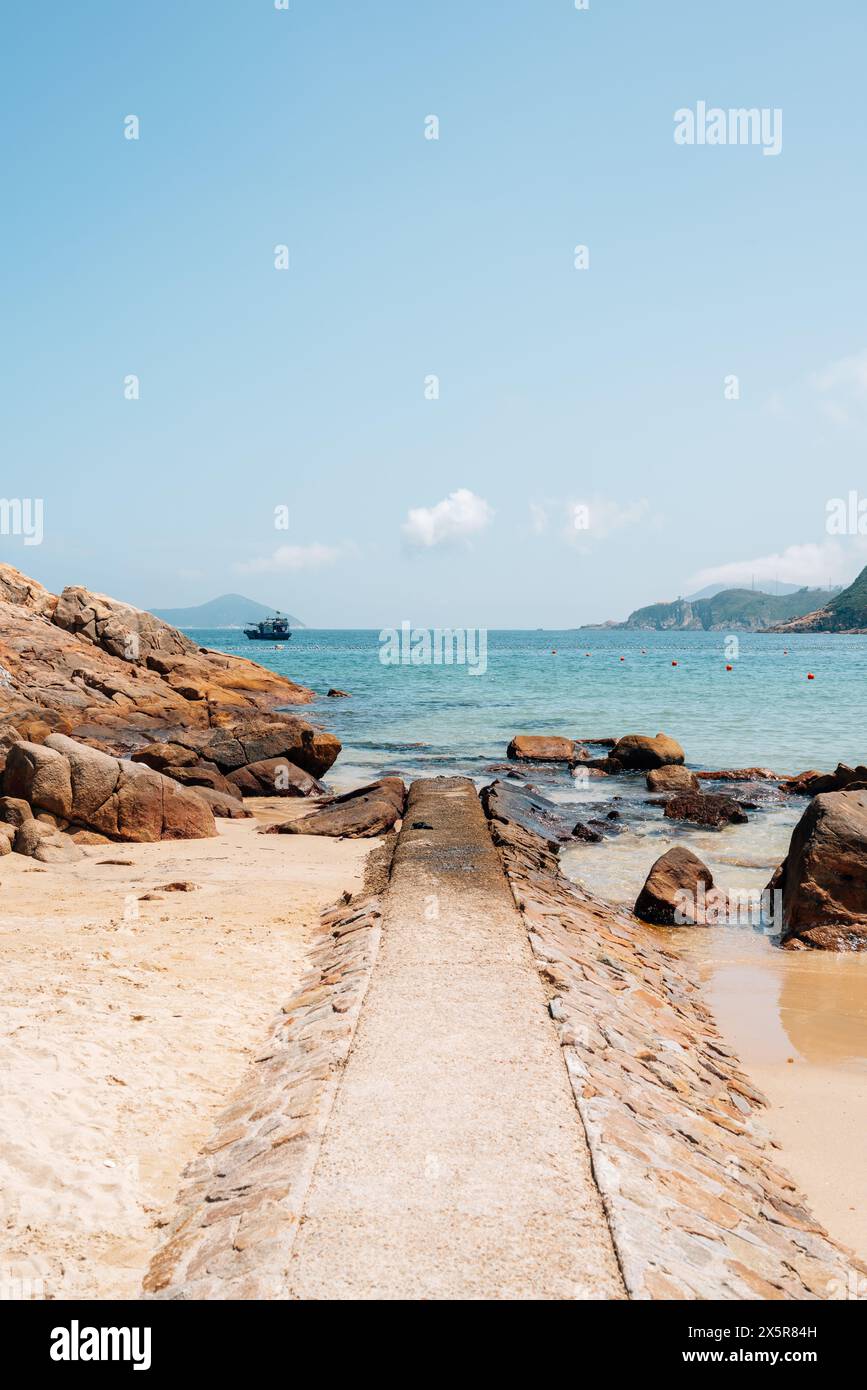 Shek O Strandlandschaft in Hongkong Stockfoto