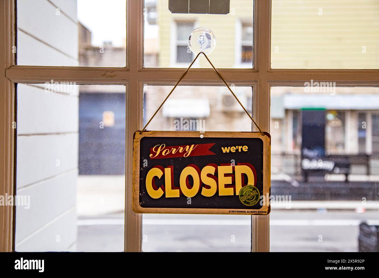 Tut mir leid, dass wir geschlossen sind, Black Starling Bakery, Williamsburg, Brooklyn, New York City Stockfoto
