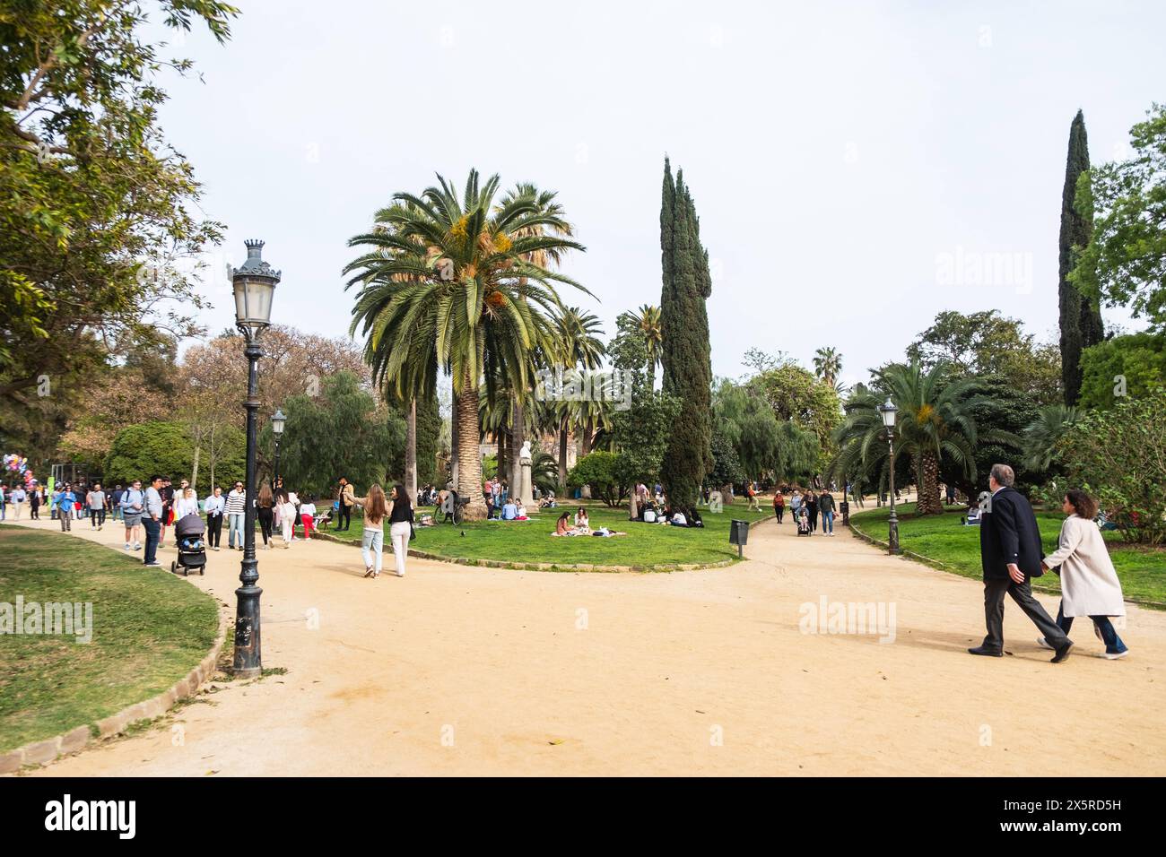 Personen, die ihre Freizeit bei Sonnenschein im Parc de La Ciutadella verbringen, Barcelona, Spanien Barcelona Katalonien Spanien *** Menschen, die Ausgaben Stockfoto