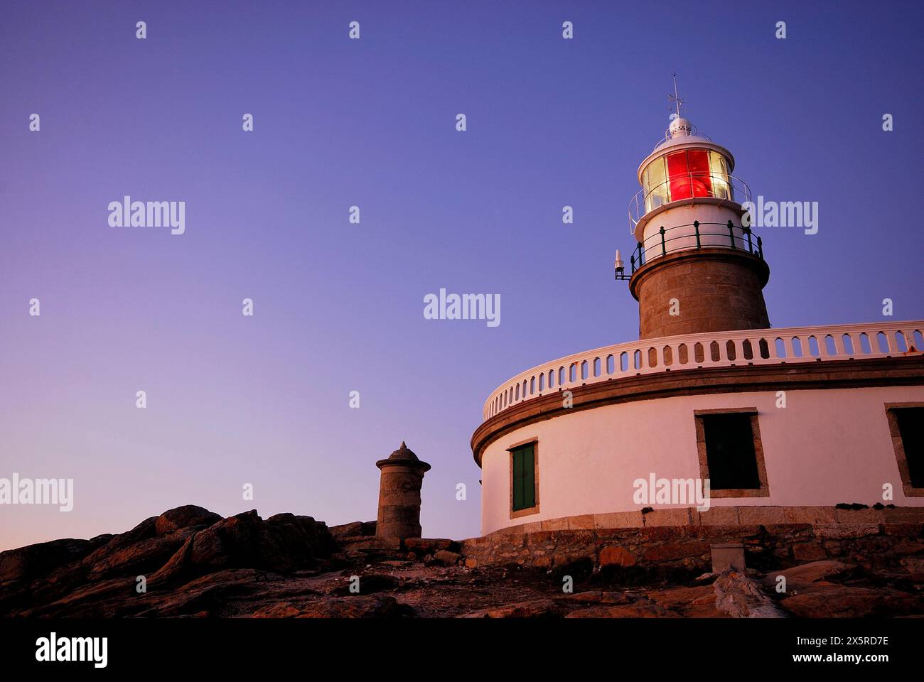 Leuchtturm von Corrubedo, Provinz Coruña, Spanien Stockfoto