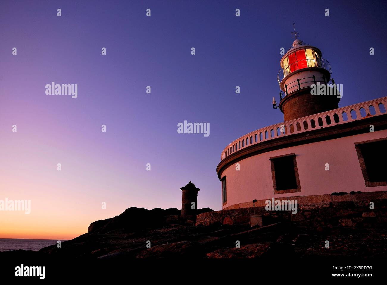 Leuchtturm von Corrubedo, Provinz Coruña, Spanien Stockfoto