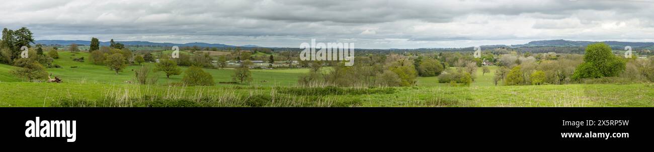 Panoramablick auf die Landschaft rund um Falfield South Gloucestershire einschließlich HM Prison Eastwood Park, England, Großbritannien Stockfoto