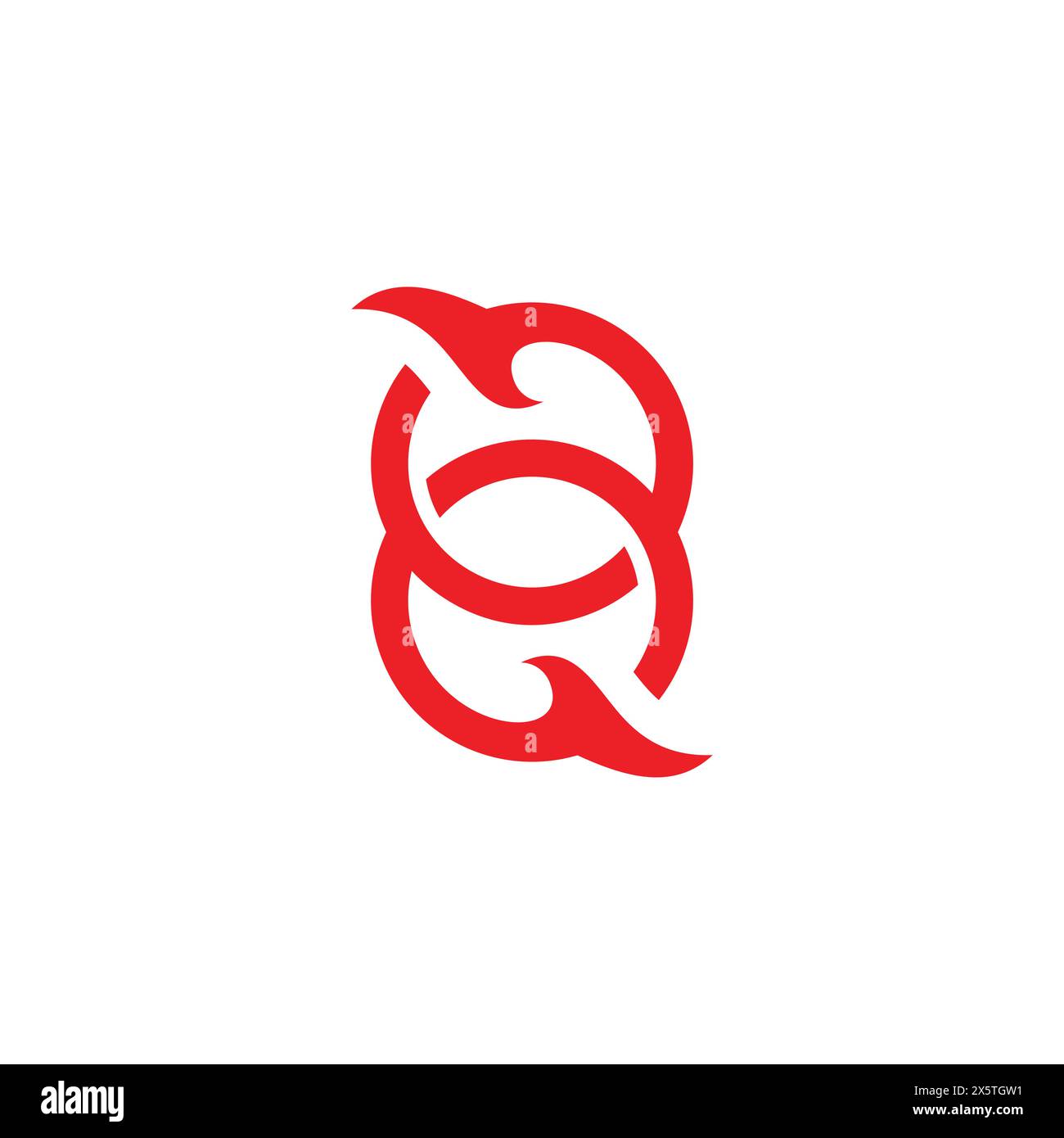 Nummer 8 verknüpfte Ringe Brandsymbol-Logo-Vektor Stock Vektor