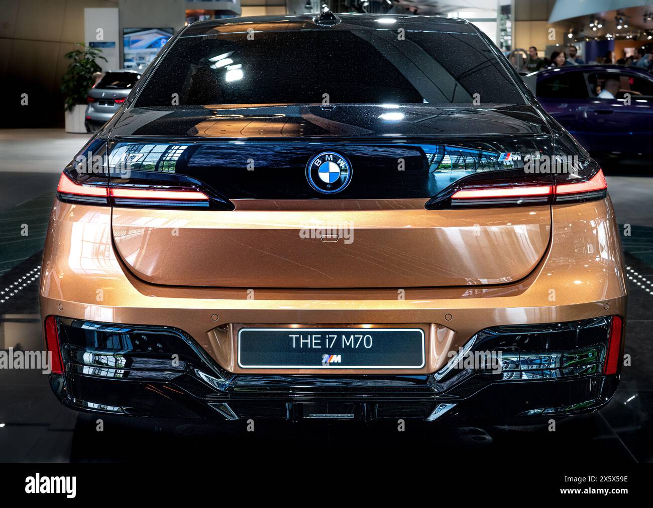 BMW i7 M70 Elektroauto Stockfoto