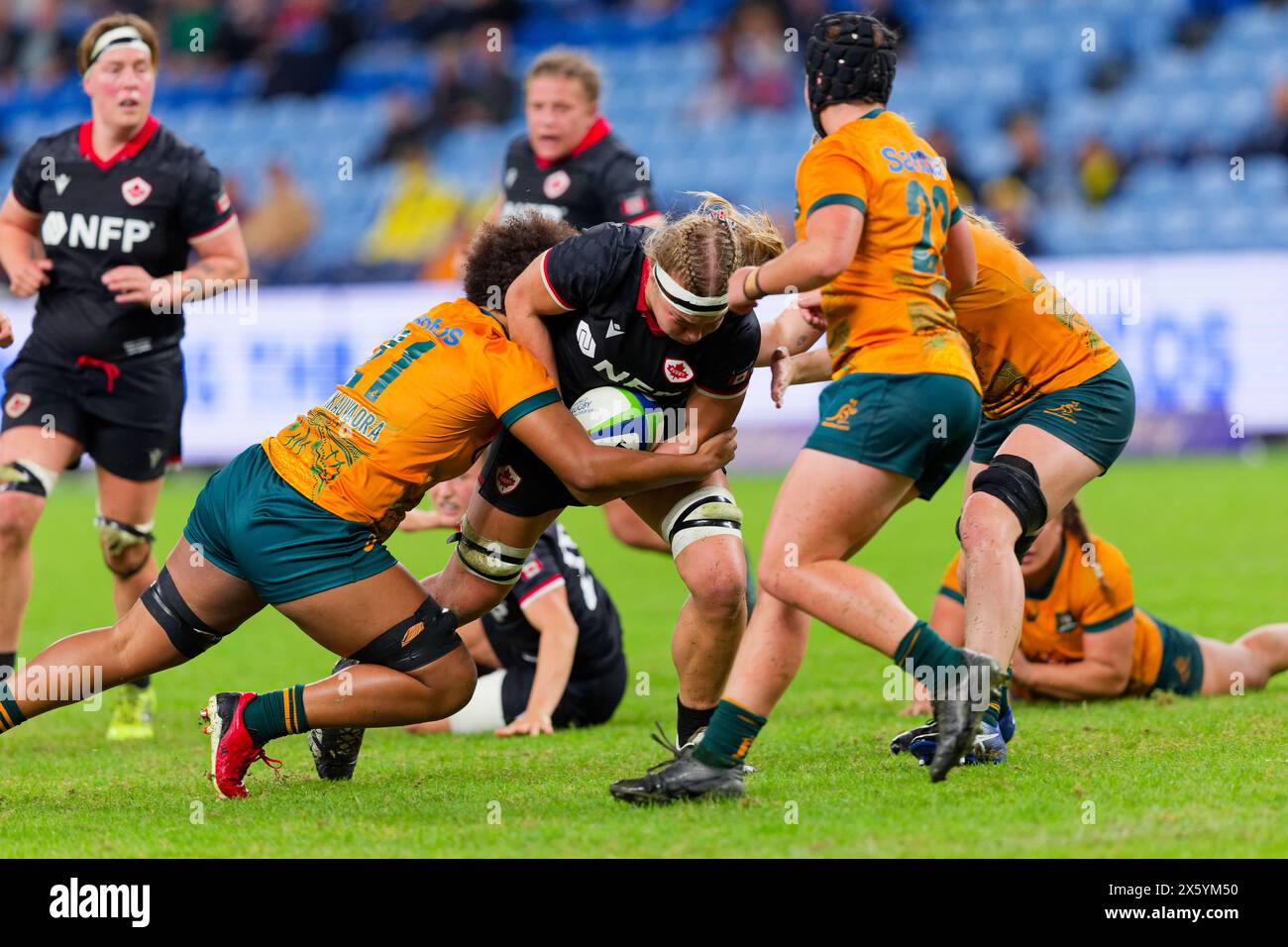 Sydney, Australien. Mai 2024. Courtney Holtkamp (Kanada) wird am 11. Mai 2024 im Allianz Stadium 2024 in Sydney (Australien) beim Pacific Four Series-Spiel zwischen den australischen Wallaroos und Kanada im Allianz Stadion ausgetragen Stockfoto Sydney, Australien. Mai 2024. Courtney Holtkamp (Kanada) wird am 11. Mai 2024 im Allianz Stadium 2024 in Sydney (Australien) beim Pacific Four Series-Spiel zwischen den australischen Wallaroos und Kanada im Allianz Stadion ausgetragen Stockfoto