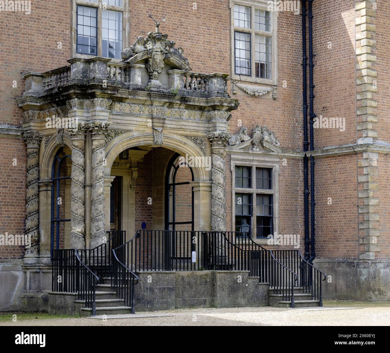 Tredegar House, Coedkernew, Newport, Monmouthshire, Südwales, Wales. UK - Blick auf den Eingang. Stockfoto