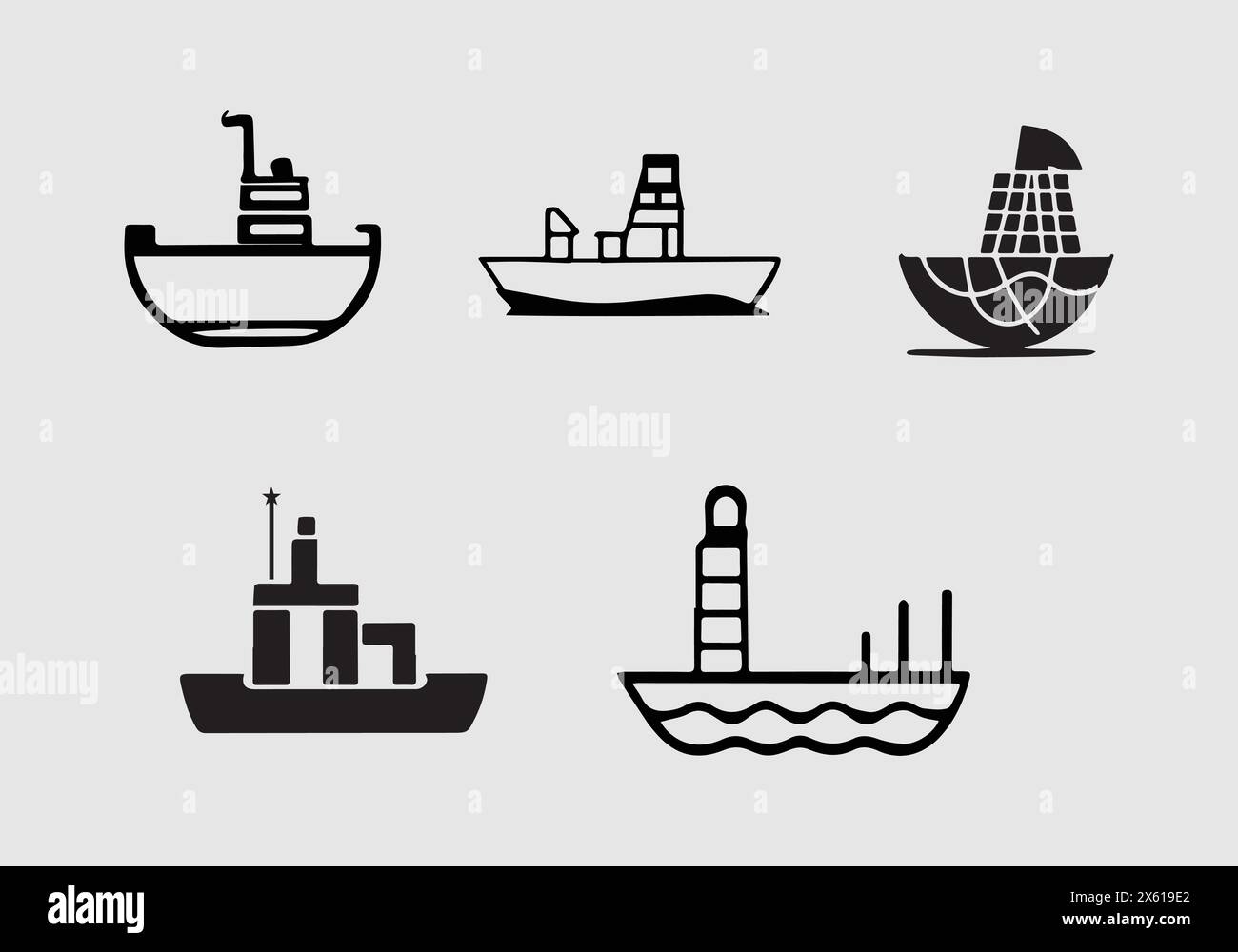 Maritimes schwarzes Icon-Design Stock Vektor