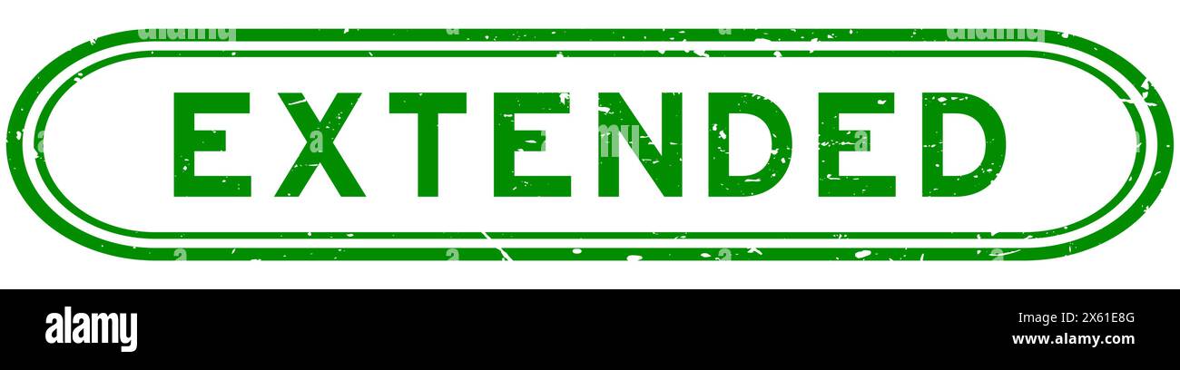 Grunge grün verlängert Wort Gummi Stempel auf weißem Hintergrund Stock Vektor