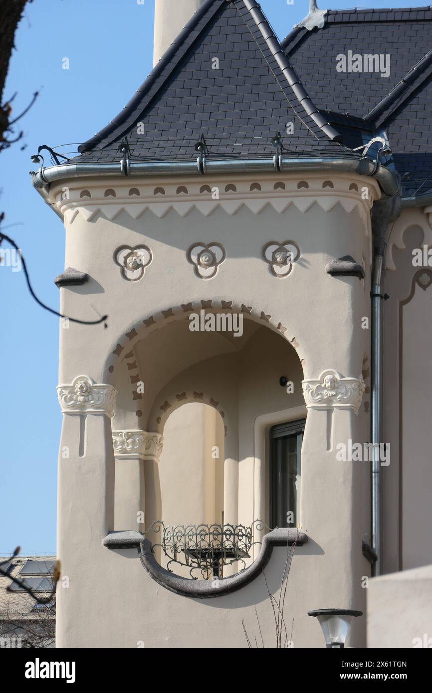 Villa Sipeki Balas, Hermina ut 47, Budapest, Ungarn, Ödön Lechner, Dezsö Jakab, Marcell Komor 1905-1906 // Villa Sipeki Balas, Hermina ut 47, Budapest Stockfoto