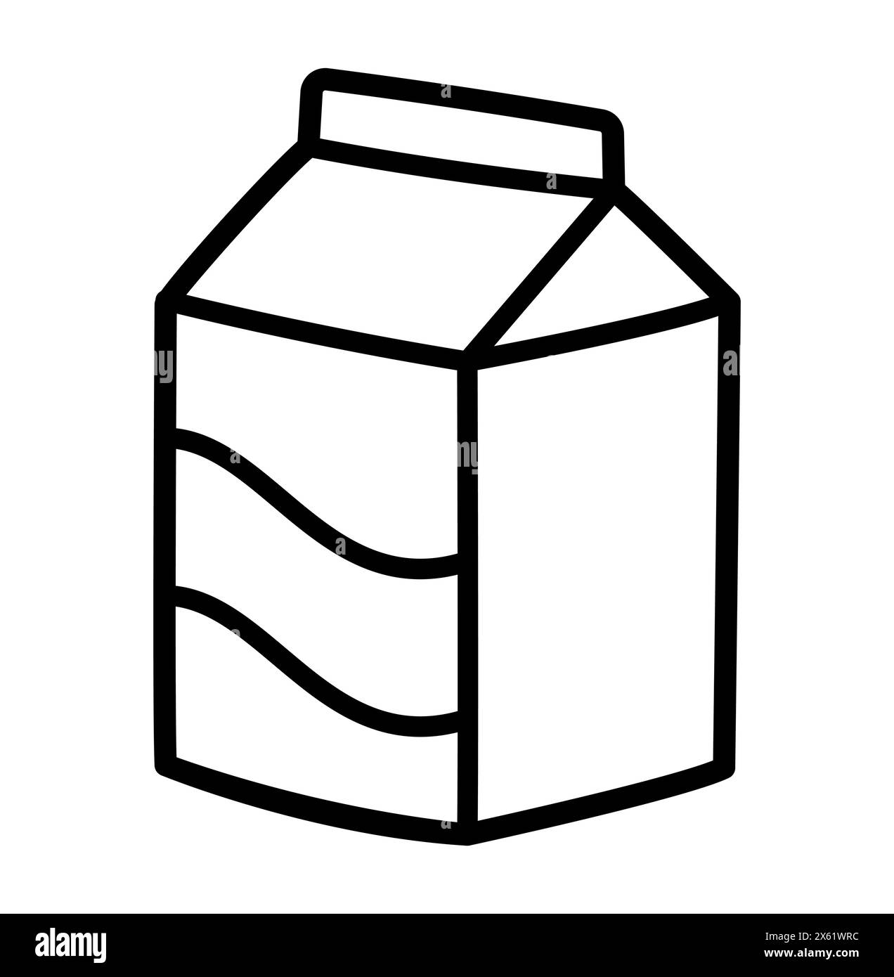 Handgezeichneter Milchkarton-Symbol für Doodle-Linien. Einfache Zeichentrickzeichnung, Vektor-ClipArt-Illustration. Stock Vektor