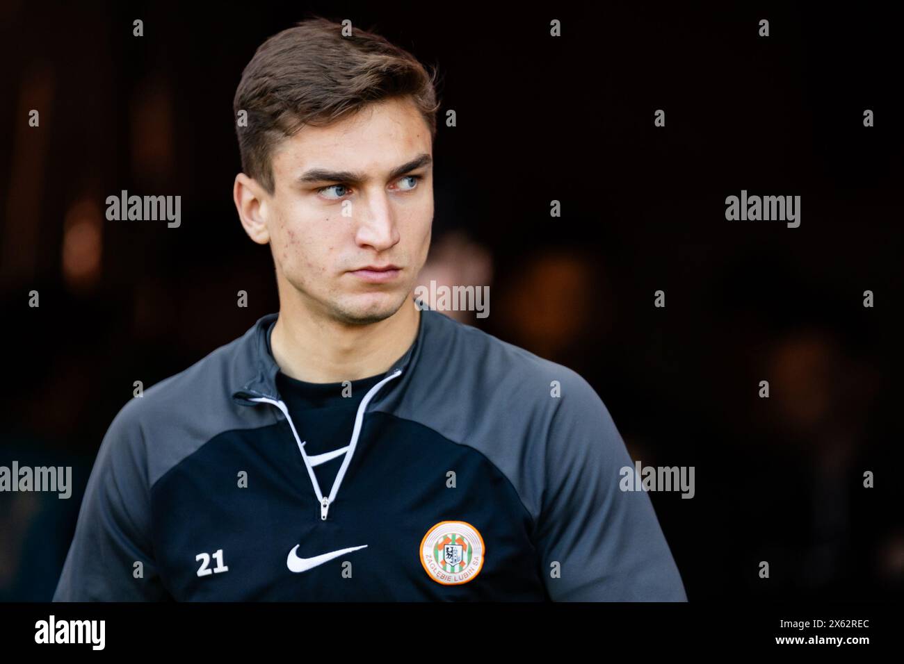 Lodz, Polen. Mai 2024. Tomasz Pienko aus Zaglebie wurde während des Polnischen PKO Ekstraklasa League-Spiels zwischen Widzew Lodz und Zaglebie Lubin im Widzew Lodz Municipal Stadium gesehen. Credit: Mikołaj Barbanell/Alamy Live News Credit: Mikołaj Barbanell/Alamy Live News Stockfoto