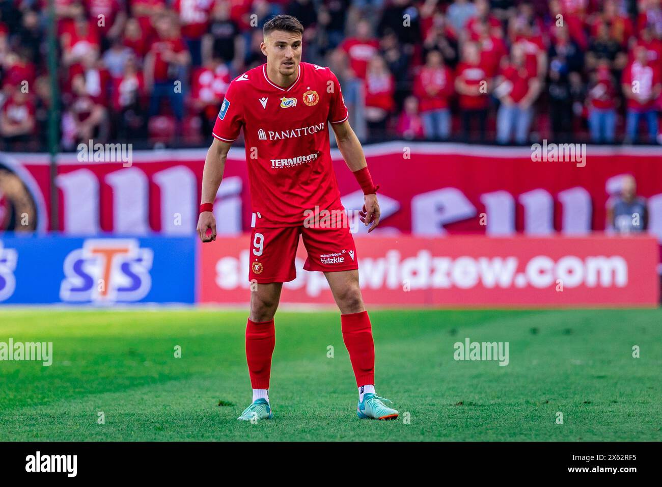 Lodz, Polen. Mai 2024. Jordi Sanchez aus Widzew wurde während des Polnischen PKO Ekstraklasa League-Spiels zwischen Widzew Lodz und Zaglebie Lubin im Widzew Lodz Municipal Stadium gesehen. Credit: Mikołaj Barbanell/Alamy Live News Credit: Mikołaj Barbanell/Alamy Live News Stockfoto