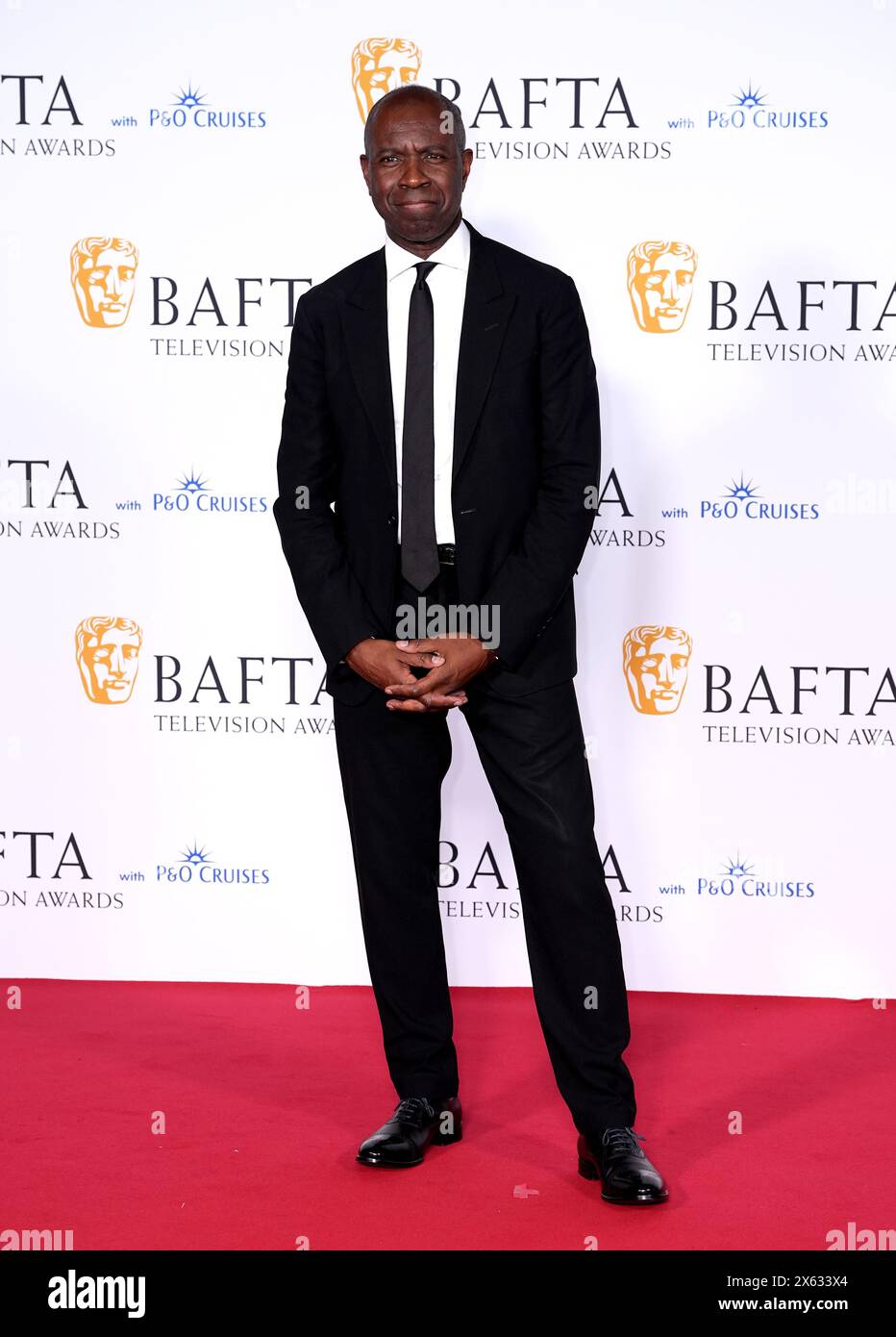 Clive Myrie im Pressesaal der BAFTA TV Awards 2024 in der Royal Festival Hall in London. Bilddatum: Sonntag, 12. Mai 2024. Stockfoto
