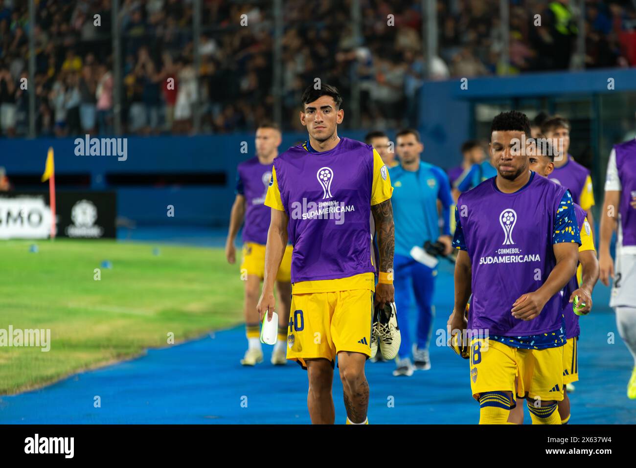 Lautaro Di Lollo - Sportivo Trinidense (1) gegen Club Atletico Boca Juniors (2) Spiel, Phase Gruppe (Gruppe D) CONMEBOL Sudamericana 2024. Stockfoto