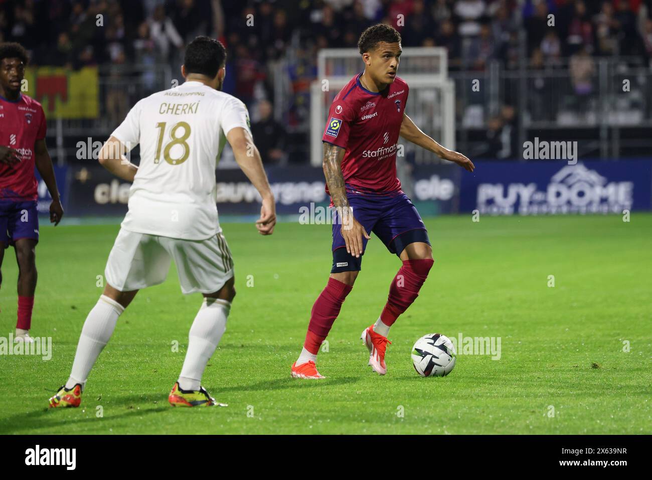 Thierry LARRET/MAXPPP. Fußball. Ligue 1 Uber Isst. Clermont Foot 63 gegen Olympique Lyonnais Stade Gabriel Montpied. Clermont-Ferrand (63) le 12 mai 2024. BORGES Neto (CLR) Credit: MAXPPP/Alamy Live News Stockfoto