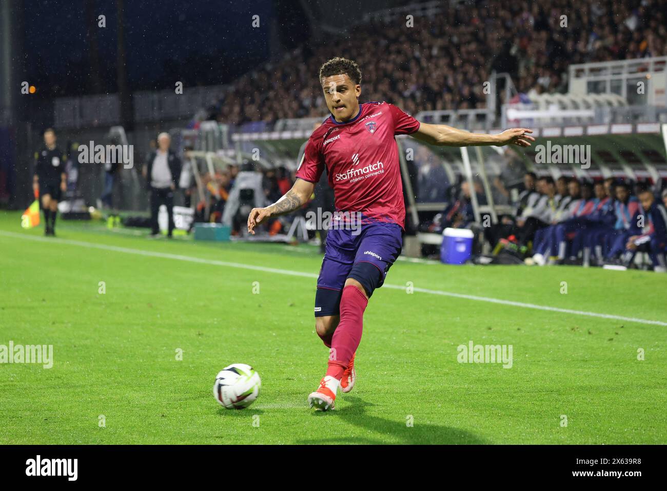 Thierry LARRET/MAXPPP. Fußball. Ligue 1 Uber Isst. Clermont Foot 63 gegen Olympique Lyonnais Stade Gabriel Montpied. Clermont-Ferrand (63) le 12 mai 2024. BORGES Neto (CLR) Credit: MAXPPP/Alamy Live News Stockfoto