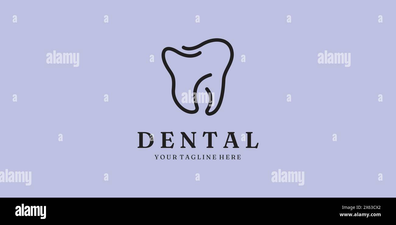Logo Dentalkontur minimalistisches Icon-Design Stock Vektor