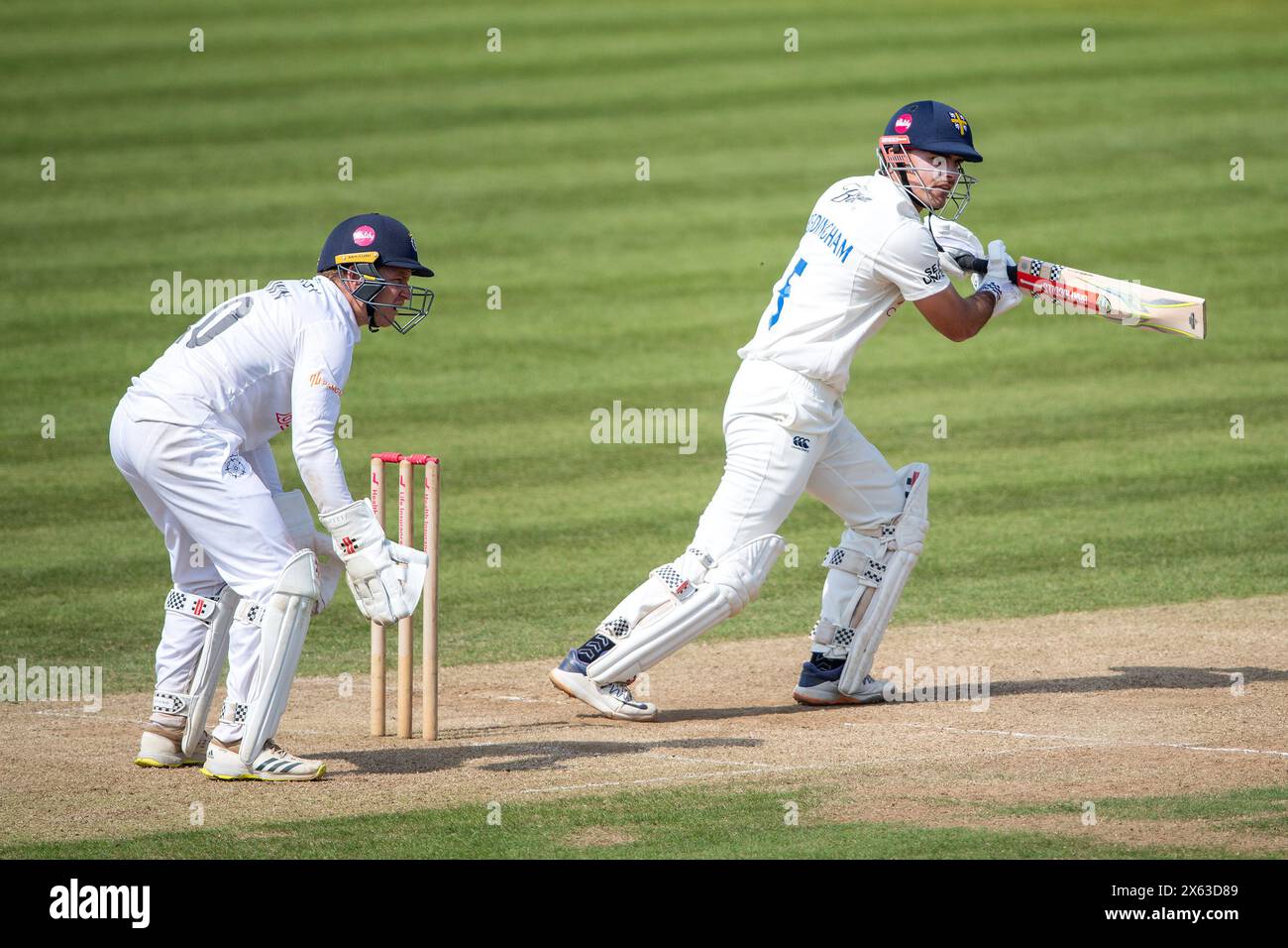 Southampton, Großbritannien, 12. Mai 2024. David Bedingham von Durham spielte während des Vitality County Championship-Spiels zwischen Hampshire und Durham im Utilita Bowl, Southampton Credit: Dave Vokes/Alamy Live News Stockfoto