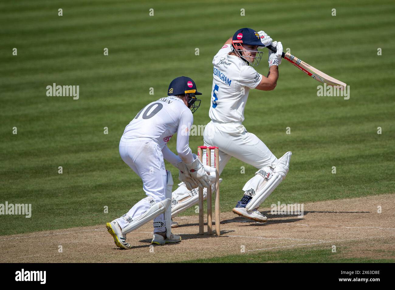 Southampton, Großbritannien, 12. Mai 2024. David Bedingham von Durham spielte während des Vitality County Championship-Spiels zwischen Hampshire und Durham im Utilita Bowl, Southampton Credit: Dave Vokes/Alamy Live News Stockfoto