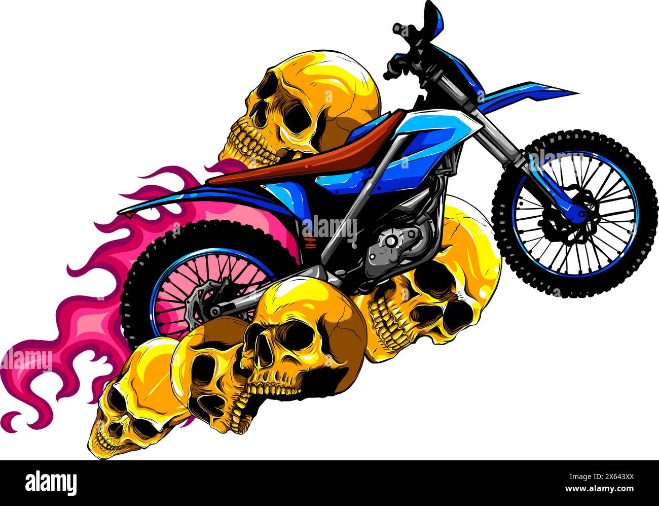 vektordarstellung des Motocross-Dirt-Riders auf weißem Hintergrund Stock Vektor