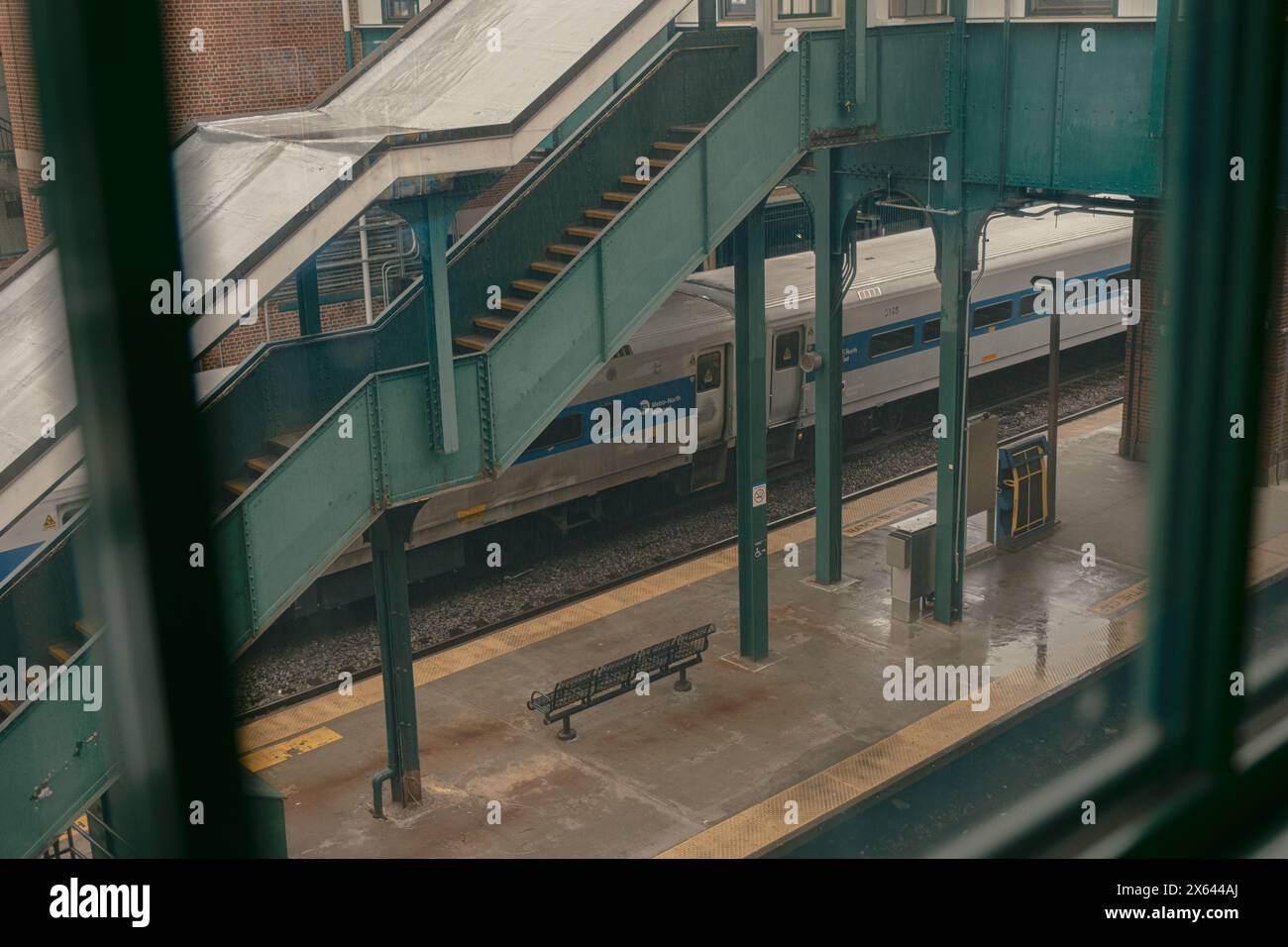 Bahnsteig am Bahnhof Poughkeepsie, in Poughkeepsie, New York Stockfoto