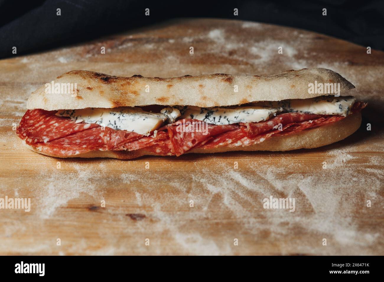 Herzhaftes Fleisch und Käse Stockfoto