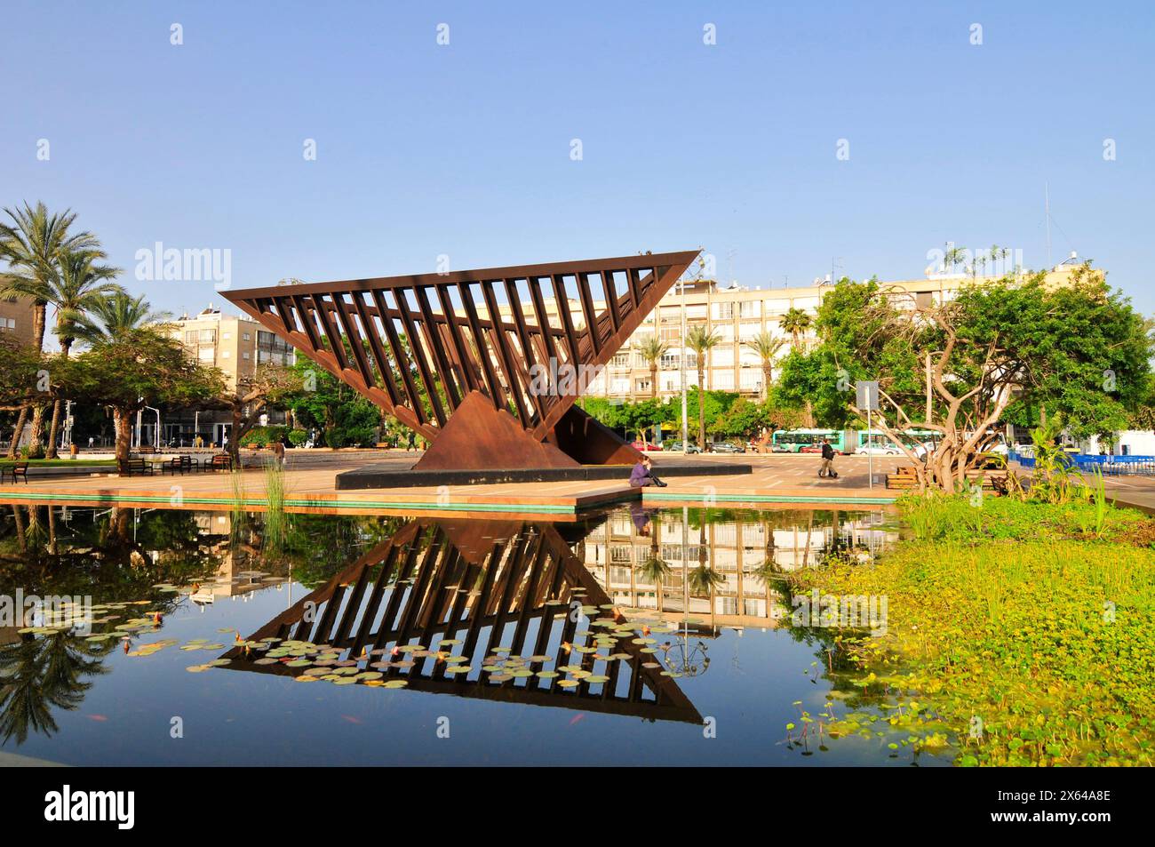 Das Holocaust-Mahnmal auf dem Rabin-Platz im Zentrum von Tel Aviv, Israel. Stockfoto