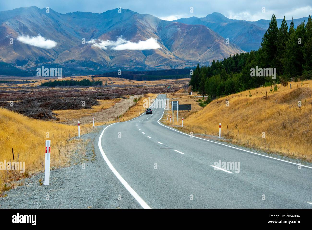 Mount Cook Road 80 - Neuseeland Stockfoto