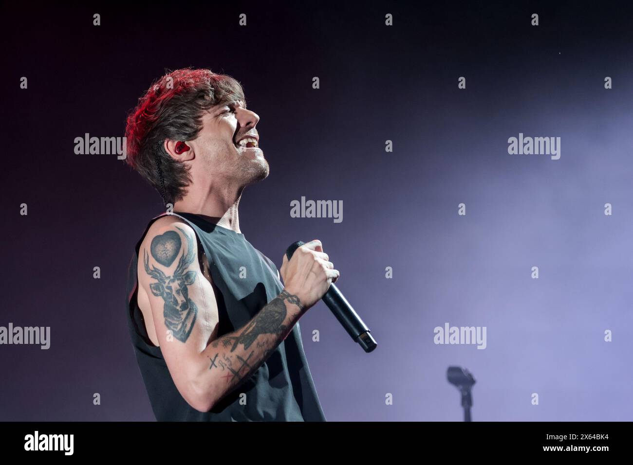 Curitiba, Brasilien. Mai 2024. PR - CURITIBA - 05/12/2024 - CURITIBA, LOUIS TOMLINSON SHOW - Louis Tomlinson, während einer Präsentation in der Ligga Arena in Curitiba/PR, diesen Sonntag (12). Der britische Sänger, ehemaliges Mitglied der Band One Direction, präsentiert die „Faith in the World“-Tour mit Songs seines Soloalbums. Foto: Robson Mafra/AGIF (Foto: Robson Mafra/AGIF/SIPA USA) Credit: SIPA USA/Alamy Live News Stockfoto