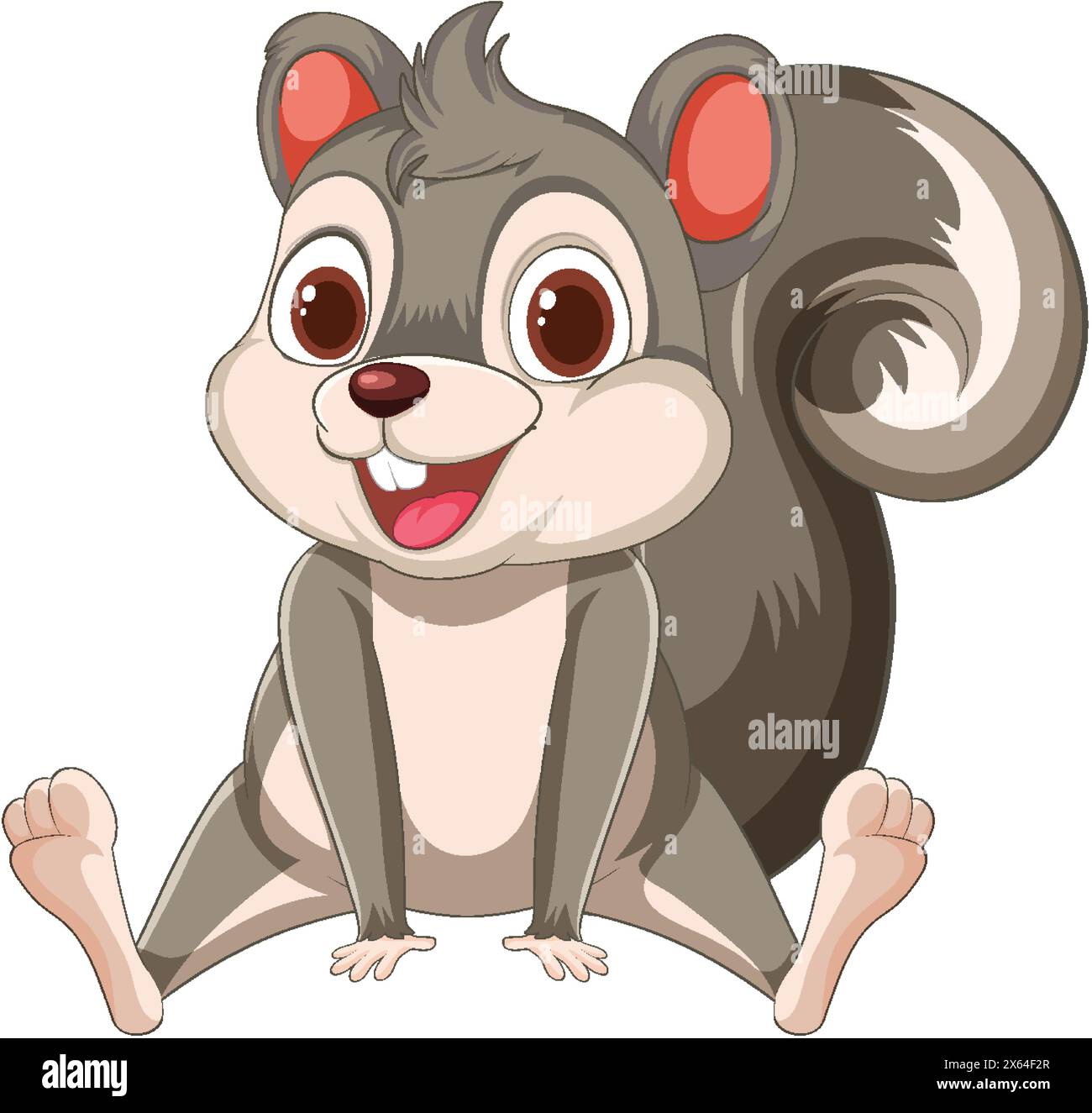 Vektor-Illustration eines glücklichen, sitzenden Eichhörnchens Stock Vektor