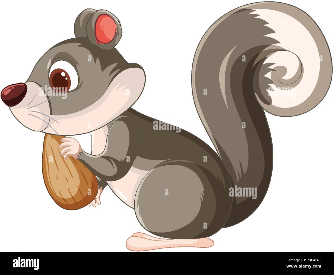 Vektor-Illustration eines Eichhörnchens mit einer Eichel Stock Vektor