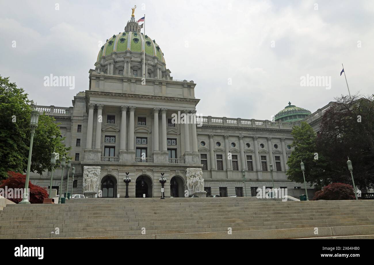 Blick auf das State Capitol, Harrisburg, Pennsylvania Stockfoto