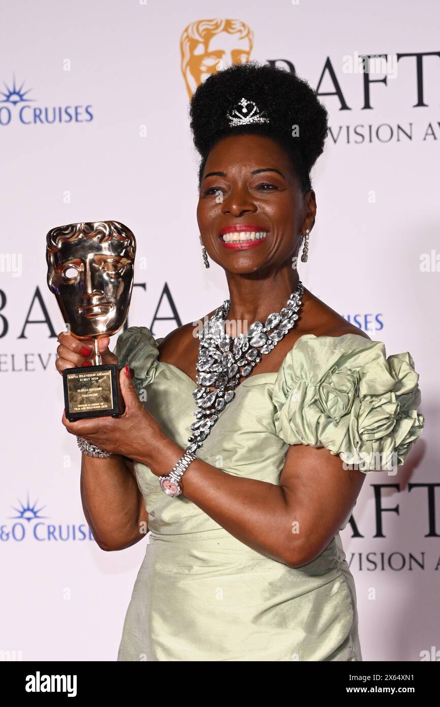 Royal Festival Hall, LONDON, ENGLAND, Großbritannien - 12. MAI 2024: Fellowship Award - Floella Benjamin im Winners Room während der BAFTA Television Awards 2024 mit P&O Cruises, London, UK. Quelle: Siehe Li/Picture Capital/Alamy Live News Stockfoto