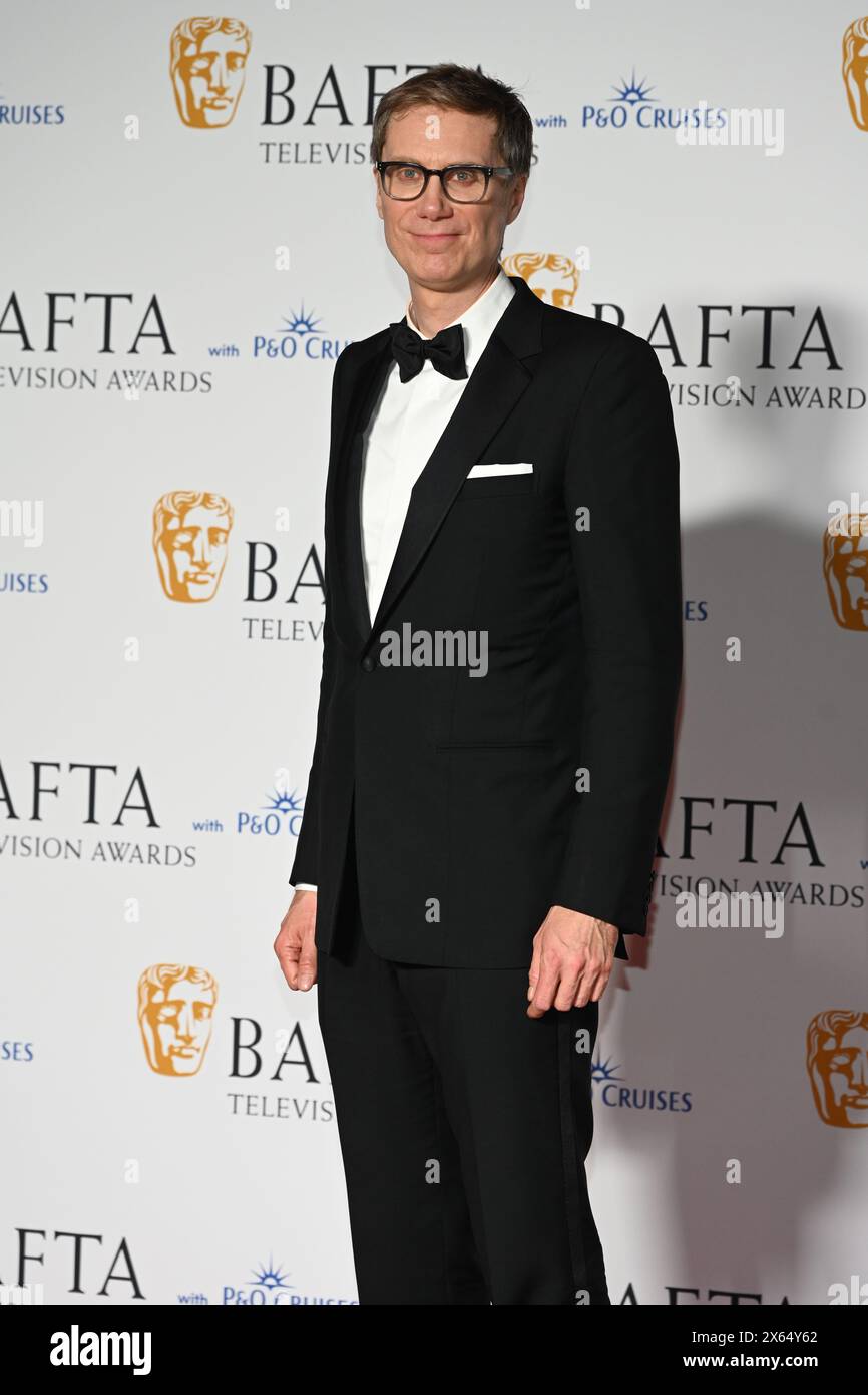 Royal Festival Hall, LONDON, ENGLAND, Großbritannien - 12. MAI 2024: Moderatoren des Drama Series Award Stephen Merchant posieren im Winners Room während der BAFTA Television Awards 2024 mit P&O Cruises im Winners Room während der BAFTA Television Awards 2024 mit P&O Cruises, London, UK. Quelle: Siehe Li/Picture Capital/Alamy Live News Stockfoto