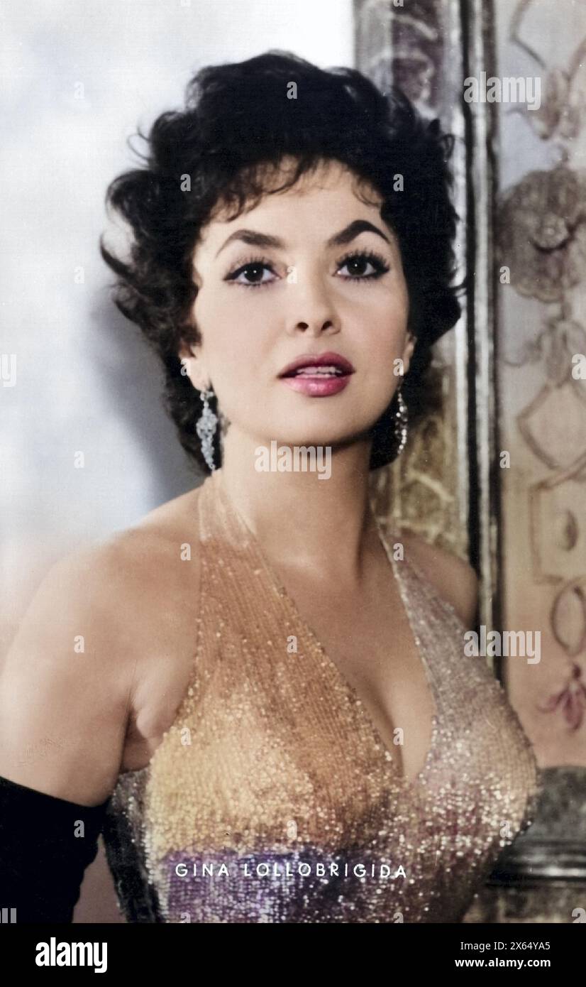 Lollobrigida, Gina, 4.7.1927 - 16.1,2023, italienische Schauspielerin, Porträt, 1950S, 50S , ADDITIONAL-RIGHTS-CLEARANCE-INFO-NOT-AVAILABLE Stockfoto