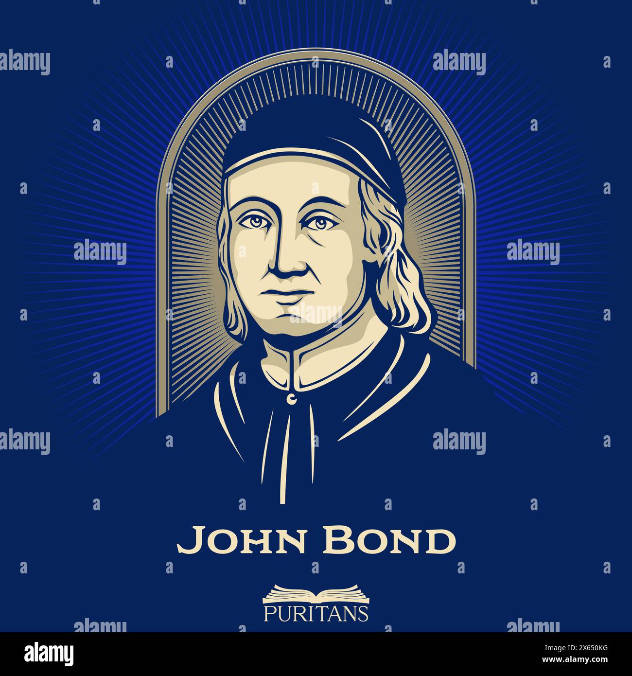 Großartige Puritaner. John Bond (1612–1676) war ein englischer Jurist, puritanischer Geistlicher, Mitglied der Westminster Assembly und Master of Trinity Hall in Cambri Stock Vektor